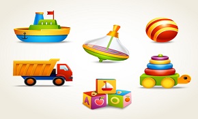 Fine children toys set  vector